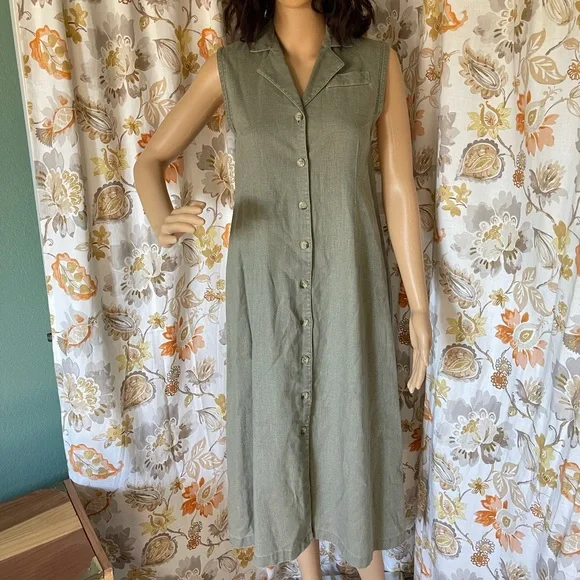 Original Ty Wear | Dresses | Vintage 9s Original Ty Wear Linencotton  Sleeveless Summer Dress | Poshmark
